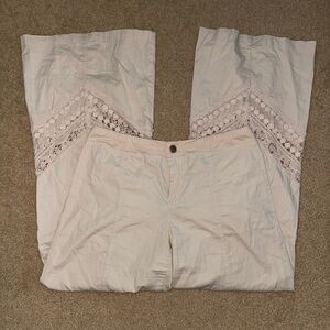 XCVI White Wide Leg Pants with Intricate Detailing